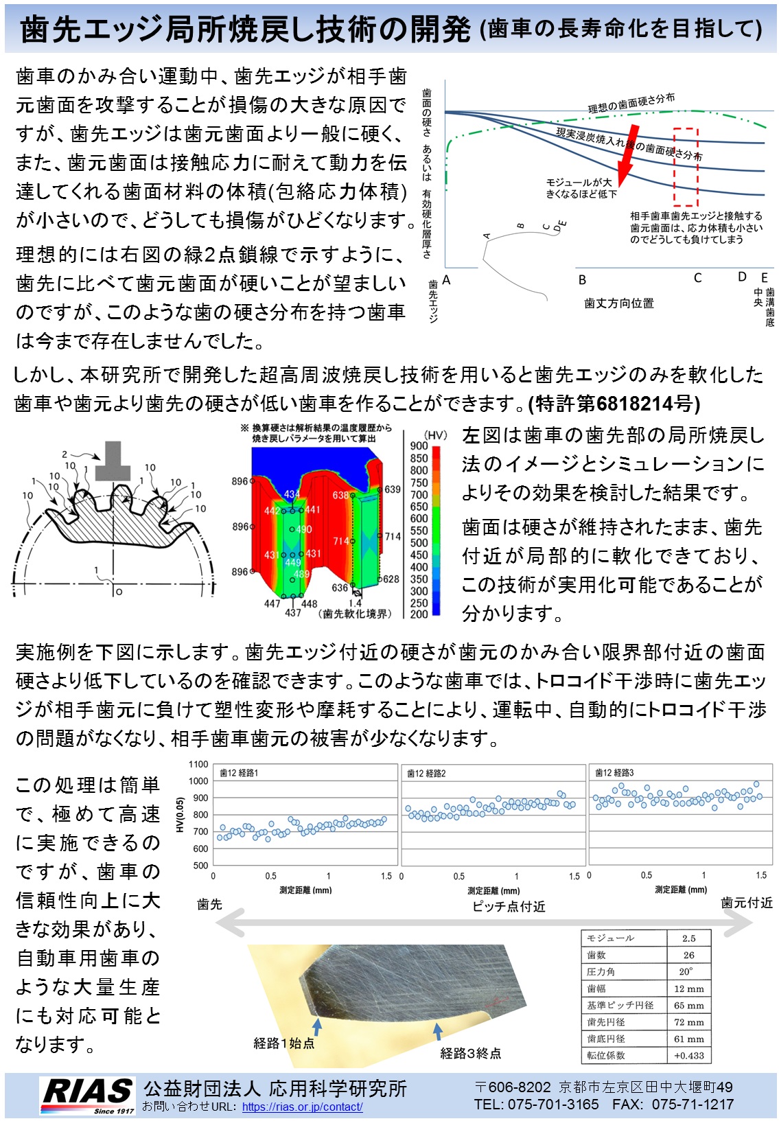 歯先エッジ局所焼戻し技術の開発