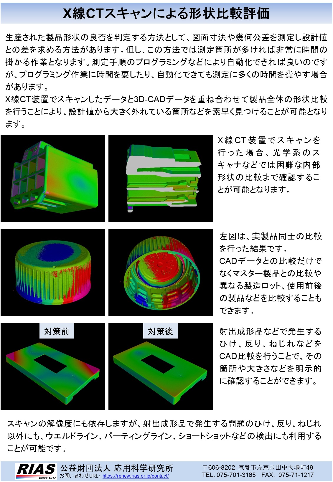 X線CTスキャンによる形状比較評価