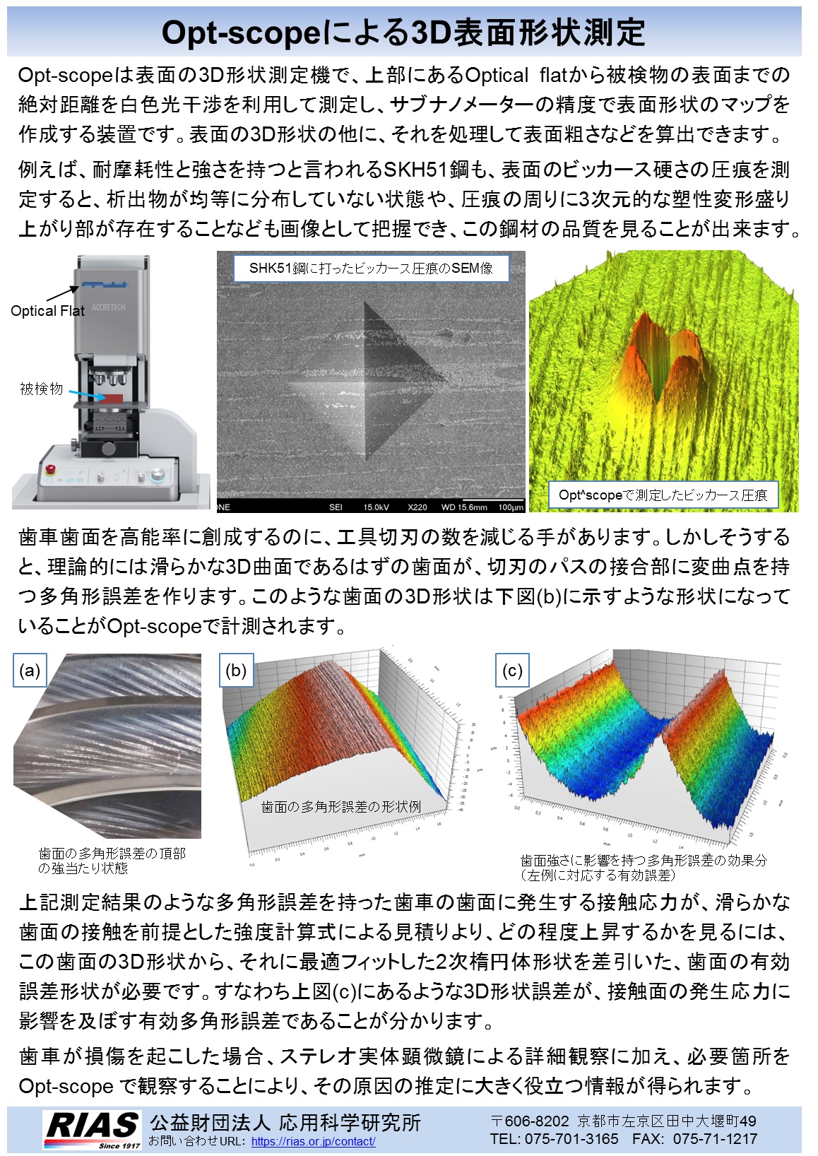 Opt-scopeによる3D表面形状測定